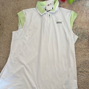 FJ White and Green Golf Polo women